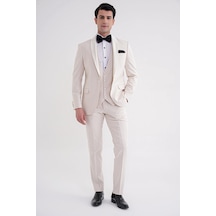 Black 069 Takım Slim Krem Krem