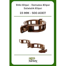 Agro Turkey - 500 Adet - 23 MM - Bitki Klipsi - Domates Klipsi - Salatalık Klipsi - Kahverengi