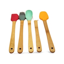 Hubrendy Tedarik 5 Parça Silikon Kaşık Ve Servis Takımı 20 Cm