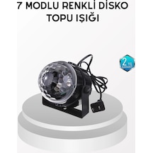 Mey İthalat 7 Renk Modlu Müzik Sensörlü Disko Topu - Led Işıklı Parti Aydınlatması Renkli