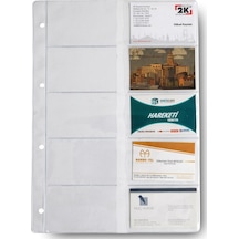 Mekanizmalı Kartvizit Albümü Yedeği Şeffaf Geniş 10 Gözlü 21x30 C Şeffaf