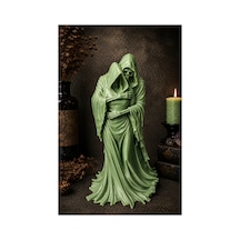 Gotik Azrail Grim Reaper Dekoratif Masaüstü Biblo 3d Baskı - Yeşil