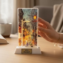 Kişiye Özel Led Işıklı Tatlı Aşıklar Temalı Dekoratif Gece Lambası