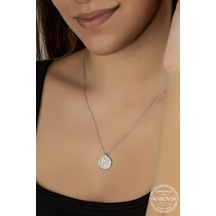 Union Swarovski Crystal Kadın Yuvarlak Gümüş Kolye