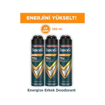 Men Erkek Sprey Deodorant Energise Bergamot & Amber 150 Ml X3
