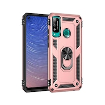 Huawei P40 Lite E Kılıf Tank Zırh Yüzüklü Mıknatıslı Standlı Kapak Vega