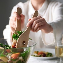 Ikea Skallknekt 2 Parça Salata Servis Kaşığı Seti 23 Cm Bej
