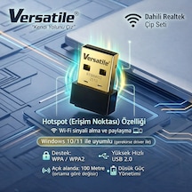 Versatile Usb Wifi Adaptör 150 Mbps Mini Alıcı Realtek 8188ftv Hotspot Win10/11