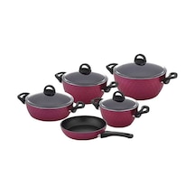 Vivaldi Lidya Granit Tencere Seti 9 Parça Mor H025