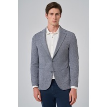 Morven Erkek Lacivert Örme Trend Desenli Slim Fit Mono Yaka Ceket 26ms002006200 Lacivert