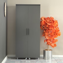 Pasific Home Guzzo Tekerlekli Kiler Çok Amaçlı Erzak Dolabı 80 cm Antrasit