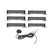 6'lı 48 Led Çakar Lamba Mavi-beyaz-kırmızı 12-30v / Lapa545