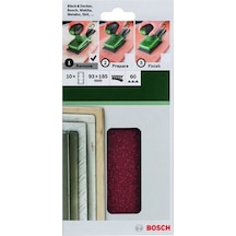 Bosch - Titreşimli Zımpara Kağıdı 10'Lu. 93 X 185 Mm 60 Kum 8 Del 2609256A81