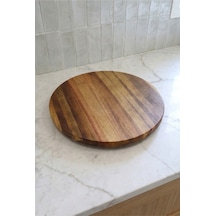 27 Cm Döner Akasya Ahşap Sunumluk 360 Dönebilen Yuvarlak Ahşap Servis Ve Sunum Tabağı Kahvaltılık Peynir Pasta Çerez Meyve Sunum Standı 27x3 Cm Kahverengi Kahverengi
