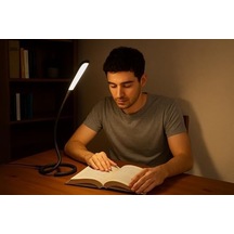 Usb Led Masa Lambası 14 Ledli, 3 Kademeli Dokunmatik Işık, Esnek Boyunlu Kitap Okuma & Çalışma Lambası .