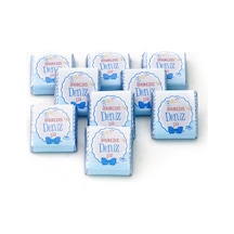 Nin Chocolate Erkek Bebek Dökme Çikolatası Hoşgeldin Baskılı 45 Adet Kare