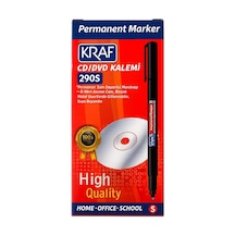 Kraf Permanent Marker Cd/dvd Kalemi 290s, Siyah, İnce Uç, Cam, Plastik Ve Metal Yüzeylerde Kull