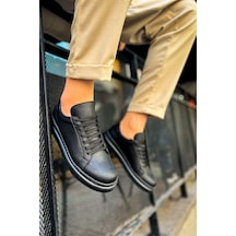 Mn979 - Santoni Crt Spor Erkek Ayakkabı Sıyah Siyah