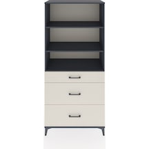 Hyperion Dolap 3 Raflı 3 Çekmeceli 88x44x195 Antrasit-aytaşı Antrasit