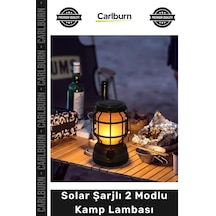 Kamplambası Retro Gaz Lambası Tasarım Şarjlı Dış Mekan Solar Şarjlı 2 Modlu Dekoratif Kamp Lambası Çok Renkli
