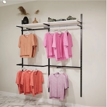 Afe Dekor Butik Raf Sistemi Siyah-125 200 Beyaz - Siyah