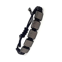 Cift Tarafli Kullanilabilen Celik Ve Deri Detayli Makrome Orgu Bi