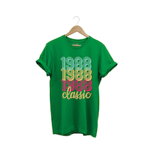 1988 Retro Vintage Classic Baskılı %100 Pamuk Regular Fit Unisex T-shirt Yeşil