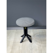 Tabure Kazayağı Kumaş Puf Makyaj Masası Sandalyesi Metal Sandalye