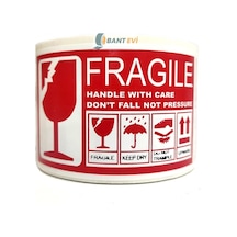 Fragile Handle With Care Ingilizce Etiket 10Cm X 5Cm 250 Adet
