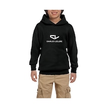 Zepplin Giyim F1 Charles Leclerc Logo Siyah Çocuk Kapşonlu Sweatshirt