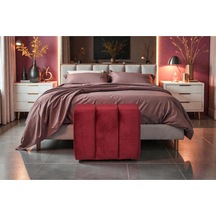 Yarmalı Puff Bordo Bordo