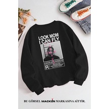 Macklin Unisex Kadın Erkek Travis Scott Cactus Jack Özel Tasarım Baskılı Bisiklet Yaka Sweatshirt Siyah1 Mck1306 Siyah