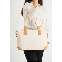 Just Polo Kadın Büyük Boy Lüks Ve Şık El & Omuz Çantası Shoulder Bag Krem