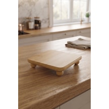 Bambu Top Ayaklı Kare Sunum Altlığı 11x11x3 Cm Doğal Ahşap Kahve Sunumluğu, Mumluk Altlığı, Dekoratif Servis Standı, Tekli Bambu Sunum Tabağı Diğer
