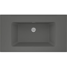Real Stone Zenıth 80 Etajerli Gri Granit Banyo Lavabosu 80x45 Gri