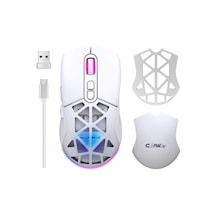 Nexus Air V1 10000 Dpi Pixart Pmw3325 Sensör Değiştirilebilir Kapak Rgb Kablosuz Gaming Mouse Beyaz Gm-nexus-aır-w