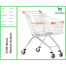 E100 Metal Market Alışveriş Arabası 100 Litre