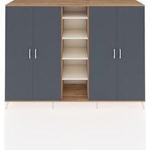 Hyperion Dolap 12 Raflı 4 Kapaklı 220x44x163 Çam-antrasit/aytaşı Çam-antrasit/aytaşı