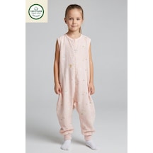 Cantoy Müslin Geniş Askılı Bebek Çocuk Uyku Tulumu 0.5 Tog %100 Pamuk Natural Pudra