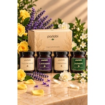 Kokulu 4'lü Kavanoz Soya Mumu-soya Wax Candle Amber
