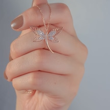 925 Ayar Rose Gümüş Yusufçuk Kolye