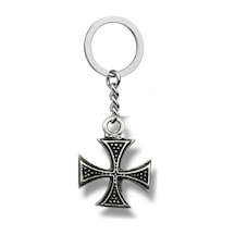 Desenli Haç Figürlü Metal Anahtarlık Unisex Gotik & Vintage Aksesuar