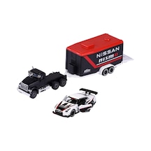 Majorette Race Trailer Mack Granite + Nissan Gt-r Nismo Gt3