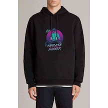 Pubg Winner Adam Baskılı Siyah Erkek Örme Kapşonlu Sweatshirt