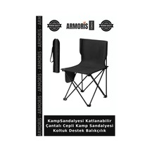 Kampsandalyesi Katlanabilir Çantalı Cepli Kamp Sandalyesi Koltuk Destek Balıkçılık Çok Renkli