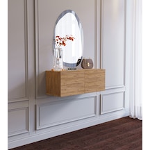 Duvara Monte Ahşap Görünümlü %100 Mdf Modern 2 Kapaklı Dresuar Ahşap
