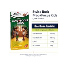 Swiss Bork Mag+focus Kids Çilek Aromalı Sıvı Takviye