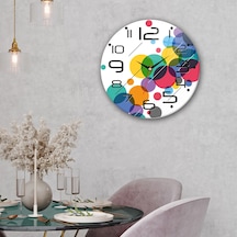 Decorita Cam Saat | Color Dot | Çap40cm Çok Renkli
