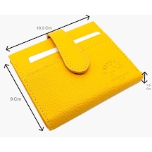 Westpolo Hakiki Deri Kağıt Para Ve Bol Kart Bölmeli Patlı Unisex Cüzdan - Sarı Sarı