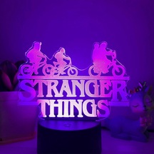 Shao Qinwei Stranger Things Gece Lambası 3d Led İllüzyon Lambası 16 Renk Uzaktan Kumandalı Çocuk Odası Dekorasyonları İçin Işık -- Siyah Koltuk Çok Renkli